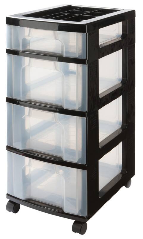 Module de rangement Really Useful Box Plastique 43 L Noir, transparent 30 x 42 x 72,5 cm