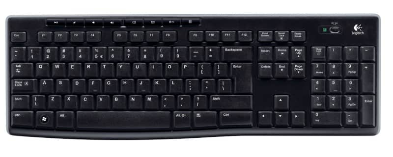 Logitech Kabellose Tastatur K270 QWERTZ DE USB Nano Receiver Schwarz