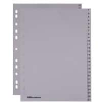 Intercalaires numériques Office Depot polypropylène A4 54 intercalaires 1 à 54 11 trous Gris