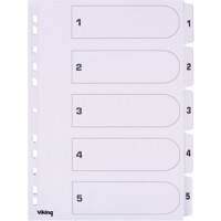 Onglets imprimés Office Depot carte, mylar 170 g/m² A4 5 intercalaires Blanc