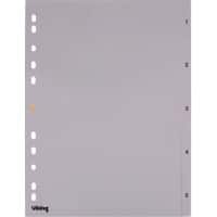 Intercalaires numériques Office Depot polypropylène A4 5 intercalaires 1 à 5 11 trous Gris