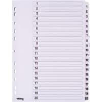Onglets imprimés Office Depot carte, mylar 170 g/m² A4 20 intercalaires Blanc