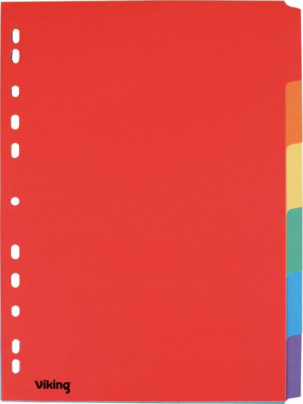 Viking Standard Blanko Trennblätter  A4 Farbig assortiert 6-teilig Manila 11 Löcher 6 Blatt