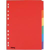 Viking Standard Blanko Trennblätter A4 Farbig assortiert Mehrfarbig 6-teilig Manilla Rechteckig 11 Löcher 6 Blatt