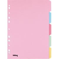 Viking Standard Blanko Register Recycelt A4 Farbig assortiert Mehrfarbig 5-teilig Pappkarton Rechteckig 11 Löcher 5 Blatt
