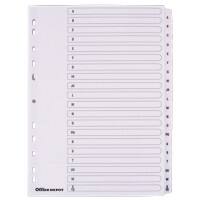 Intercalaires alphabetiques Office Depot carte, mylar 170 g/m² A4 20 intercalaires Blanc