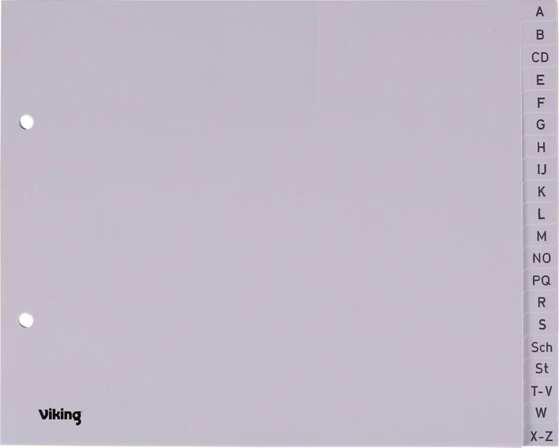 Viking A - Z Alphabetische Register DIN A4 Grau 20-teilig PP (Polypropylen) 2 Löcher