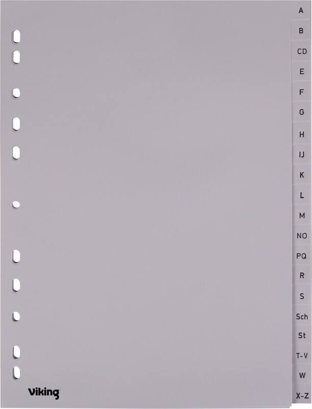 Viking A - Z Alphabetische Register DIN A4 Grau 20-teilig PP (Polypropylen) 11 Löcher