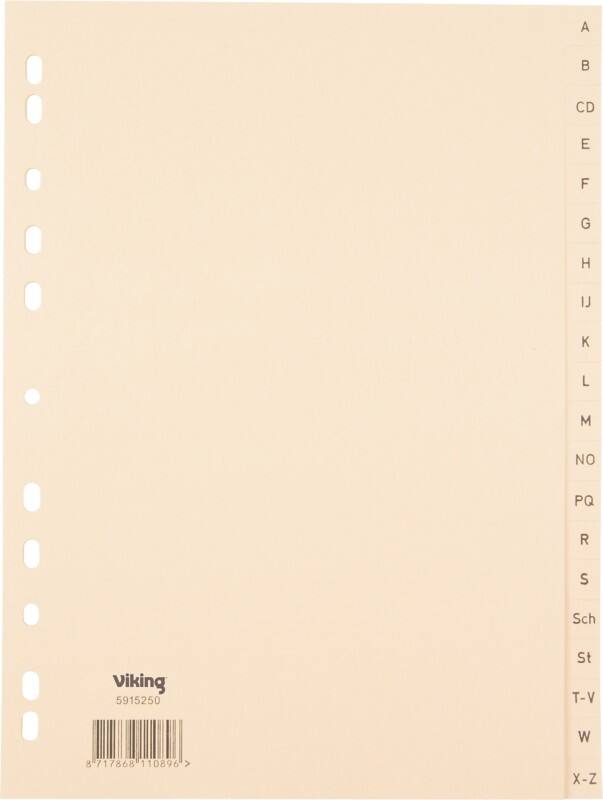 Viking Standard A - Z Alphabetische Register 100% Recycelt A4 Chamois 20-teilig Papier 11 Löcher