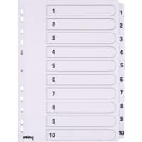 Onglets imprimés Office Depot carte, mylar 170 g/m² A4 10 intercalaires Blanc 11 perf.