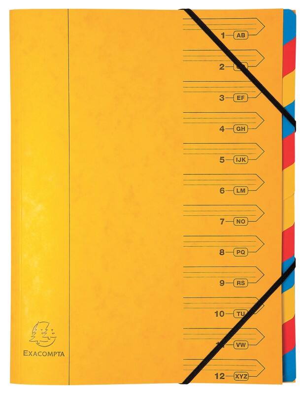 Trieur agrafé Exacompta Carte lustrée A4 Jaune Carte lustrée 24 x 32 cm