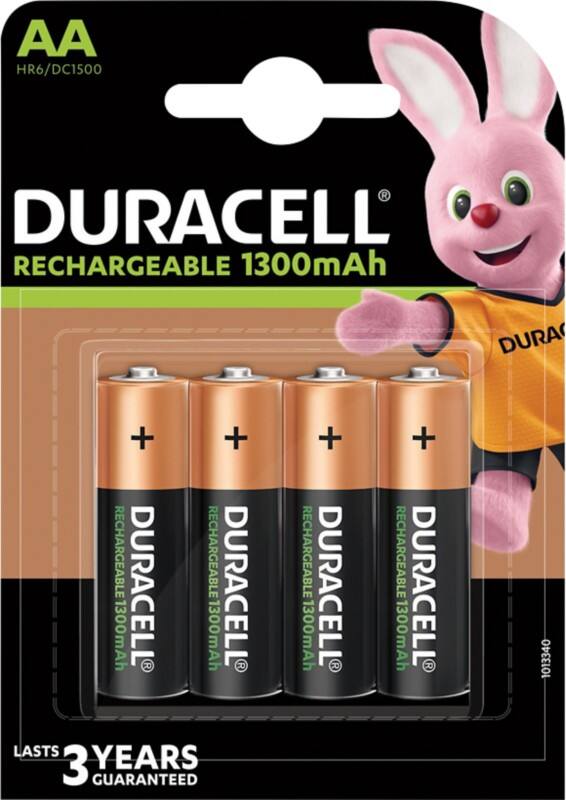 Piles Duracell StayCharged AA HR6 1300 mAh Nickel-métal hydrure (NiMH) 1 V 4 Unités