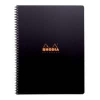 Rhodia Active A4+ Drahtgebunden Notizbuch mit schwarzem PP-Einband Kariert 80 Blatt