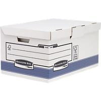 Bankers Box System Archivbox mit Klappdeckel FastFold Besonders stabil FSC Blau 293 (H) x 378 (B) x 545 (T) mm 2 Stück