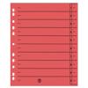 niceday 1 bis 10 Trennblätter DIN A4 Überbreite Rot 10-teilig Pappkarton Rechteckig 11 Löcher 100 Stück