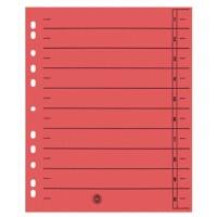 niceday 1 bis 10 Trennblätter DIN A4 Überbreite Rot 10-teilig Pappkarton Rechteckig 11 Löcher 100 Stück