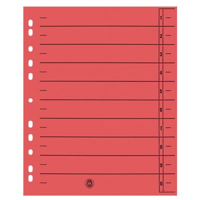 Office Depot Trennblätter DIN A4 Überbreite Rot 11-fach Manilakarton 1 bis 10 100 Stück