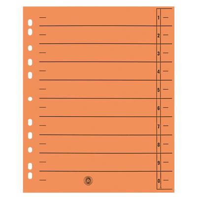 Intercalaires Niceday 1 à 10 A4 extra large Orange 10 intercalaires Carton Rectangulaire 11 Perforations 6052491 100 Unités