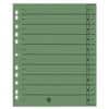 niceday 1 bis 10 Trennblätter DIN A4 Überbreite Grün 10-teilig Pappkarton Rechteckig 11 Löcher 100 Stück