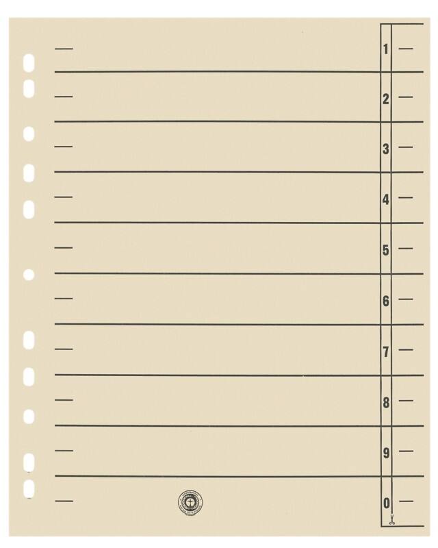 Viking 1 bis 10 Trennblätter Recycled 100% Spezial Chamois 10-teilig Pappkarton 11 Löcher 100 Stück 