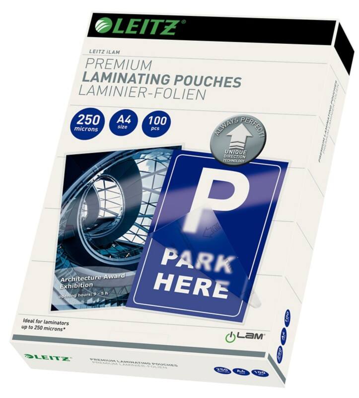 Pochette de plastification iLAM Premium Leitz A4 Brillant 250 microns (2 x 250) Transparent 100 Unités