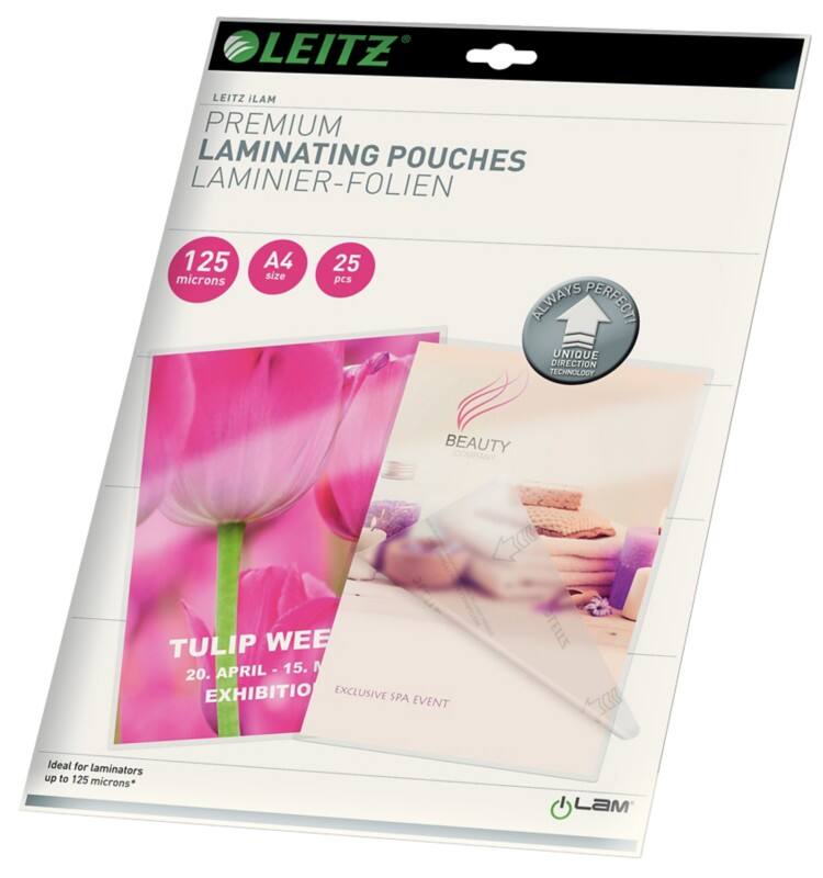 Pochette de plastification iLAM Premium Leitz A4 Brillant 125 microns (2 x 125) Transparent 25 Unités