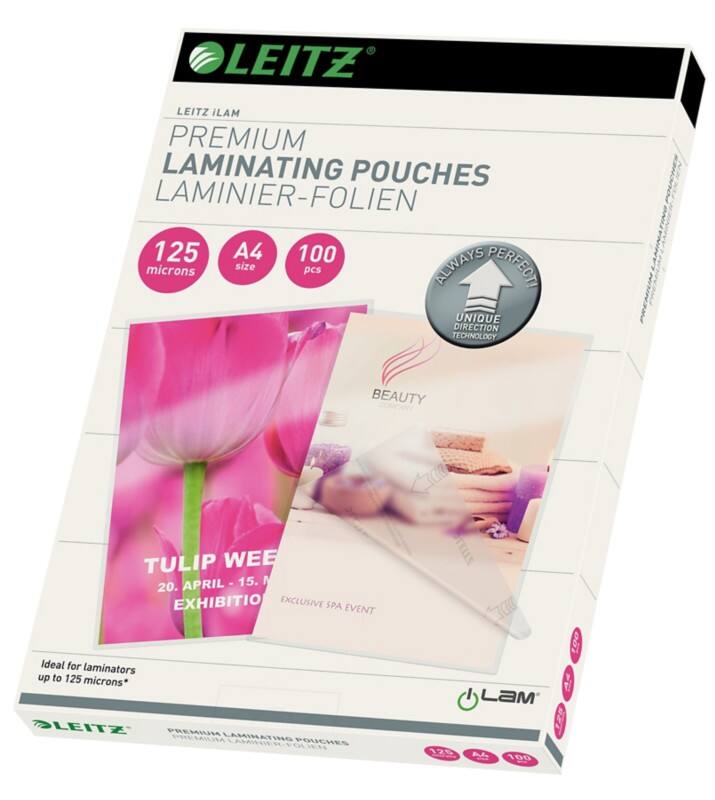Pochette de plastification iLAM Premium Leitz A4 Brillant 125 microns (2 x 125) Transparent 100 Unités