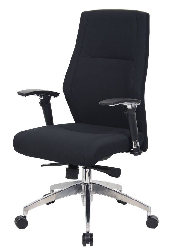 Fauteuil de direction London Viking Realspace Mécanisme synchrone Tissu Accoudoirs 2D Siège réglable en hauteur Noir 110 kg   650 mm