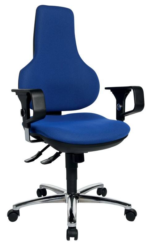 Siège de bureau Ergo Point SY Deluxe TOPSTAR Mécanisme synchrone Tissu Accoudoirs réglables en hauteur Bleu 110 kg