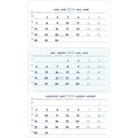 Brepols Wandkalender 2023 3 Monate pro Seite Querformat Weiss 4 Sprachen 60 x 0,4 x 30 cm