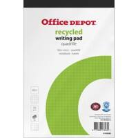Office Depot Notizblock DIN A5+ Kariert Geleimt Papier Weiß Perforiert Recycled 100 Seiten