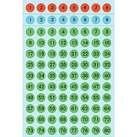 HERMA 4129 Zahlen-Etiketten Farbig assortiert 8 x 8 mm 6 Blatt à Etiketten