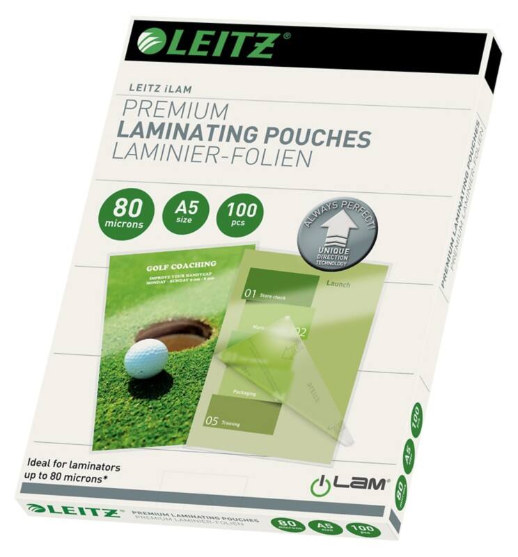 Pochette de plastification iLAM Premium Leitz A5 Brillant 80 microns (2 x 80) Transparent 100 Unités