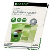 Leitz iLAM Premium Laminierfolien A5 Glänzend 80 Mikron (2 x 80) Transparent 100 Stück