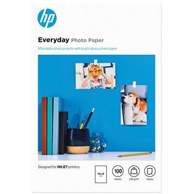 HP Inkjet Fotopapier Glänzend DIN A6 200 g/m² Weiß 100 Blatt