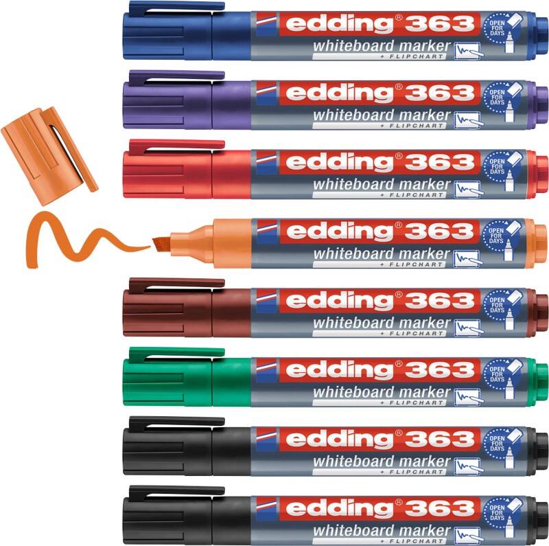 edding 363 Whiteboard-Marker Farbig assortiert Breit Keilspitze 1 - 5 mm 8 Stück