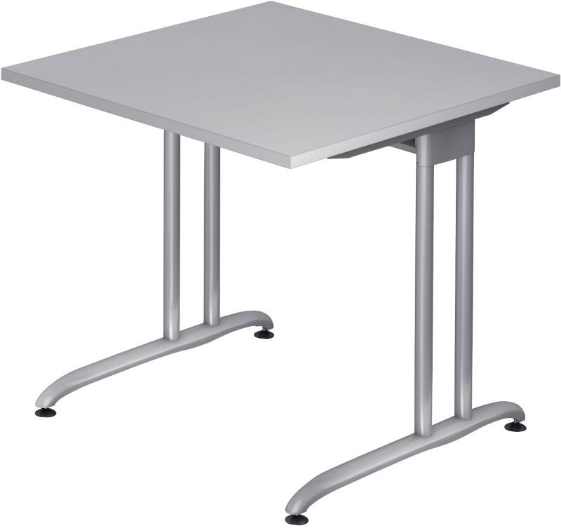 Bureau Hammerbacher B-Serie VBS Gris C-Pied 800 (L) x 800 (P) x 740 (H) mm Acier, Aggloméré