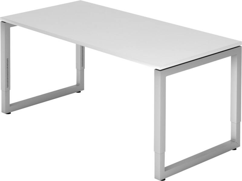 Bureau Hammerbacher R Series VRS Hauteur ajustable Rectangulaire Blanc Joue 1600 (L) x 800 (P) x 850 (H) mm Acier, Aggloméré