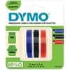 Dymo 3D Etikettenband S0847750 Weiss auf Rot, Schwarz, Blau 9 mm x 3 m 3 Stück