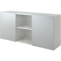 Armoire Hammerbacher 2FH Blanc, argenté 1'600 x 420 x 748 mm