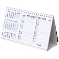 Brepols Schreibtisch-Kalender 2026 3 Monate / 1 Seite Deutsch, Französisch, Englisch, Niederländisch 12,5 (B) x 0,3 (T) x 21 (H) cm Weiß
