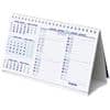 Calendrier de bureau Brepols Table Top Calendar 2024 3 Mois par page Allemand, Français, Anglais, Néerlandais 12,5 (l) x 0,3 (P) x 21 (H) cm Blanc