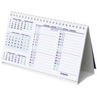 Brepols Schreibtisch-Kalender 2023 3 Monate pro Seite Weiss 4 Sprachen 12,5 x 0,3 x 21 cm