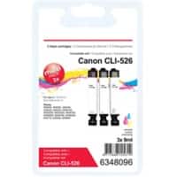 Cartouche jet d'encre Office Depot Compatible Canon CLI-526 3 Couleurs 3 Unités
