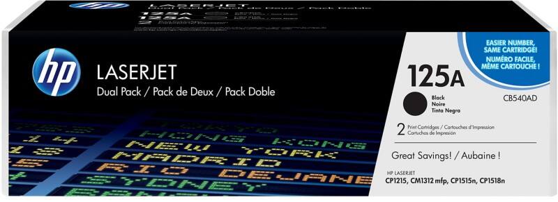 HP 125A Original Tonerkartusche CB540AD Schwarz 2 Stück