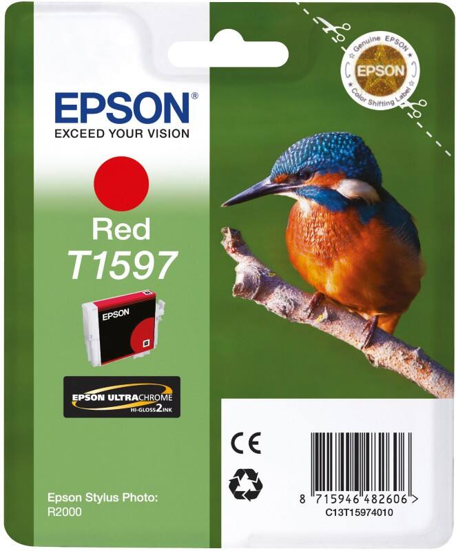 Cartouche jet d'encre Epson D'origine T1597 C13T15974010 Rouge
