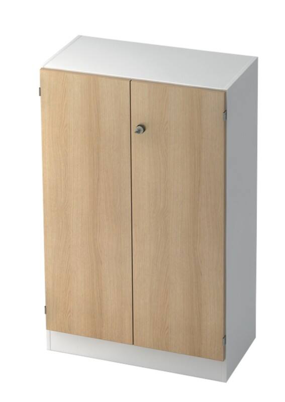 Hammerbacher Schrank Melaminharzbeschichtete Spanplatte 3 Fachböden 800 x 420 x 1.270 mm Eiche Braun