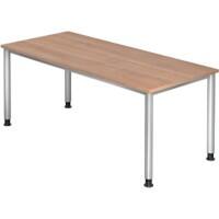 Bureau Hammerbacher Noyer Mélaminé Argenté 1&nbsp;800 x 800 x 760 mm