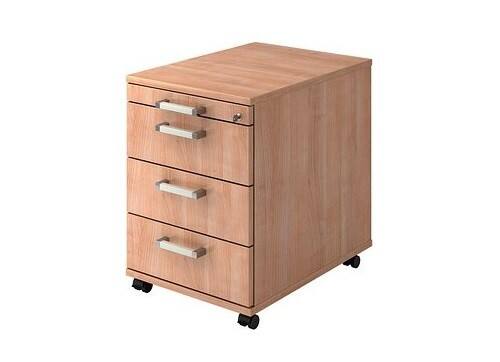 Hammerbacher Rollcontainer VAC30 3 Schubladen Walnuss 428 x 580 x 590 mm