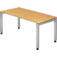 Hammerbacher J Serie Höhenverstellbar Schreibtisch Rechteckig Buche 4 Füsse 1.600 (B) x 680 (H) mm Holz